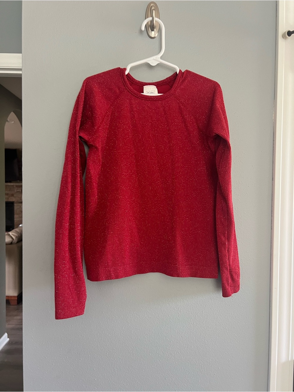 Girls Athleta Red Long-Sleeve Top